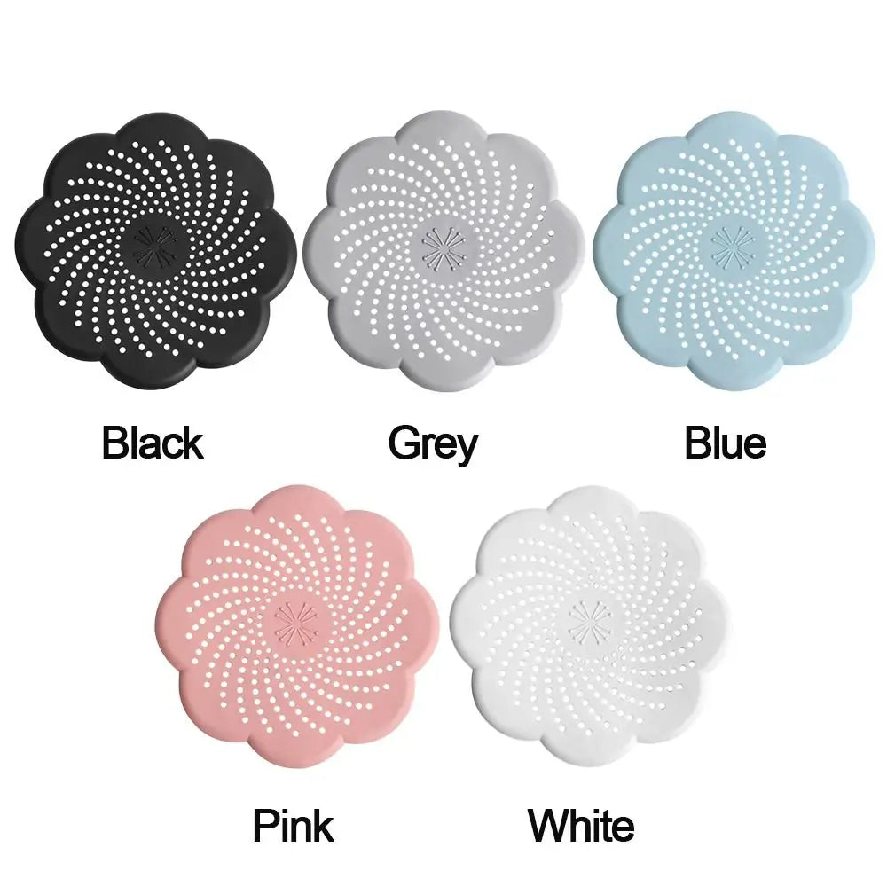 Flower Shape Silicone Floor Drain Cover Mesh Sink Strainer Anti-blocking Hair Clean Up Waste Catcher Kitchen Bathroom Accessory