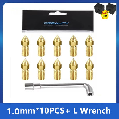 Creality Ender 3 V3 SE Nozzles 10PCS High-Speed Brass Nozzles Hotend Extruder Nozzle for Ender 5 S1/Ender 7 3D Printer