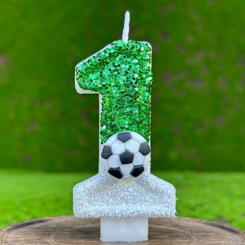 1Pc Creative Football 0-9 Digital Birthday Candle Cake Decoration