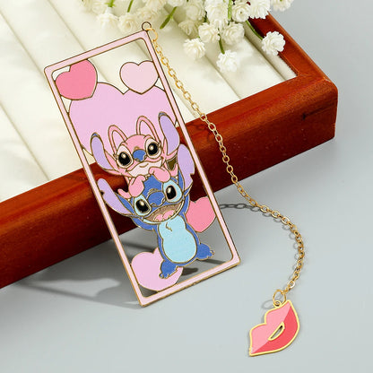 Disney Cute Stitch Creative Metal Bookmark for Book Lover Gift Lovely Stitch Duck Tassel for School Office Reading Supplies Mark