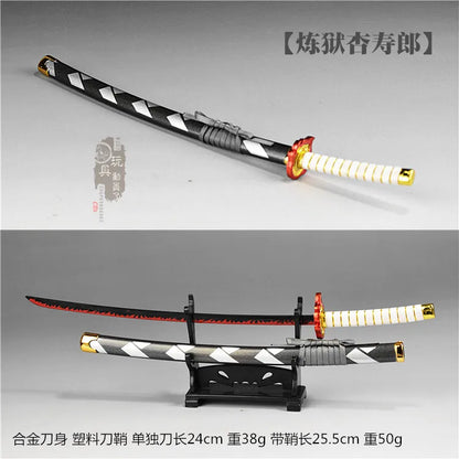 1/6 Japan Samurai Katana Demon Slayer Sword No Yaiba Espadas Manga Anime Accessories Model Uncut Blade Toy For 12" Action Figure