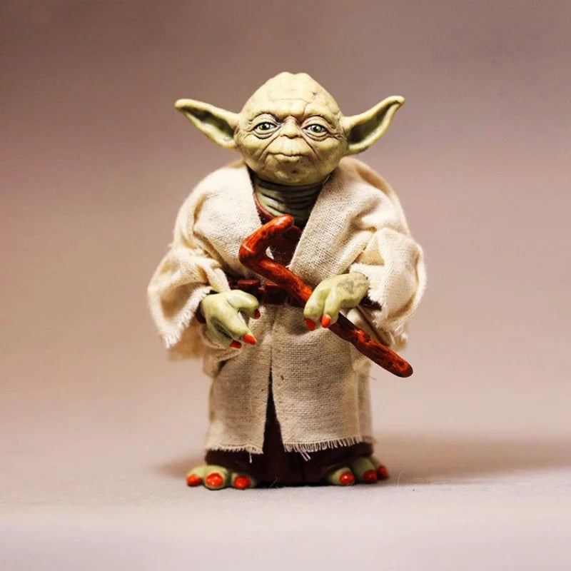 12cm Star War Mandalorian Animation Characters Master YODA with Cloth Model Toy PVC Action Figure Statue Decorative Collection