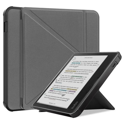 For Kobo Libra Colour Case 2024 7 Inch Multi-folding Stand Soft TPU Back Smart Shell for Kobo Libra Colour Cover Auto Sleep/Wake