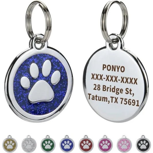 Pet ID Tags Free Engraving Pet Anti-lost Collar Pendant Personalized Puppy Name Tag Cat Paw Decoration Customized Product