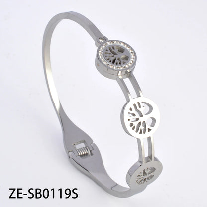 Stainless Steel Hand Bracelet for Women Zircon Lock Nail Bangle Luxury Jewelry Gifts Classics Wholesale Valentines Day Gift