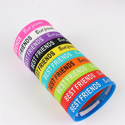 10Pcs/Lot Multicolor Luminous Heart Silicone Bracelets For Men Women Flower Sport Mix Style Rubber Wristband Bangle Jewelry Gift