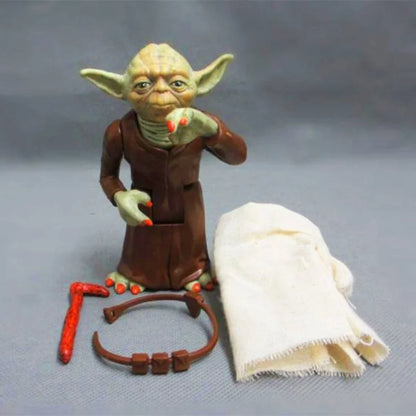 12cm Star War Mandalorian Animation Characters Master YODA with Cloth Model Toy PVC Action Figure Statue Decorative Collection