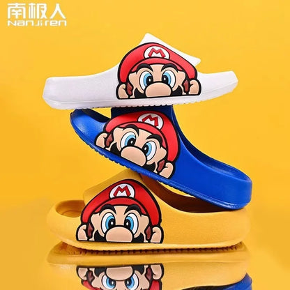 Super Mario summer cartoon slippers cute and comfortable boys and girls bathroom breathable non-slip shoes outer wear slippers