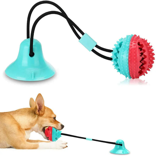 Large Dog Ball Toys Suction Cup Ropes Interactive Leaking Slow Feeder Chew Toy Toothing Clean Golden Retriever Big Pet Supplies