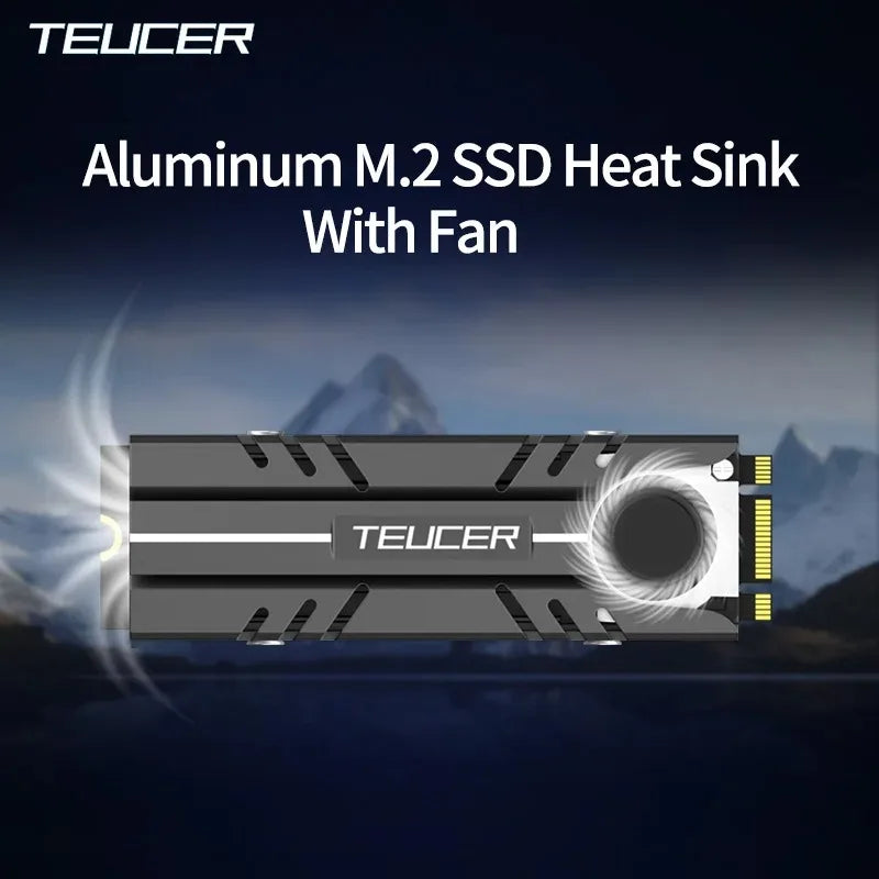 TEUCER 2280 SSD Heatsink M.2 NVME Radiator Air Circulation Cooler PC Efficient Radiator with Thermal Silicone pad