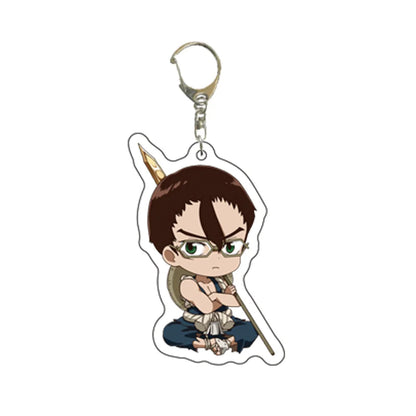 6CM Anime Dr.Stone Acrylic Keychain Model Cosplay Charm Characters Ornament Accessories Goods Collection Gifts