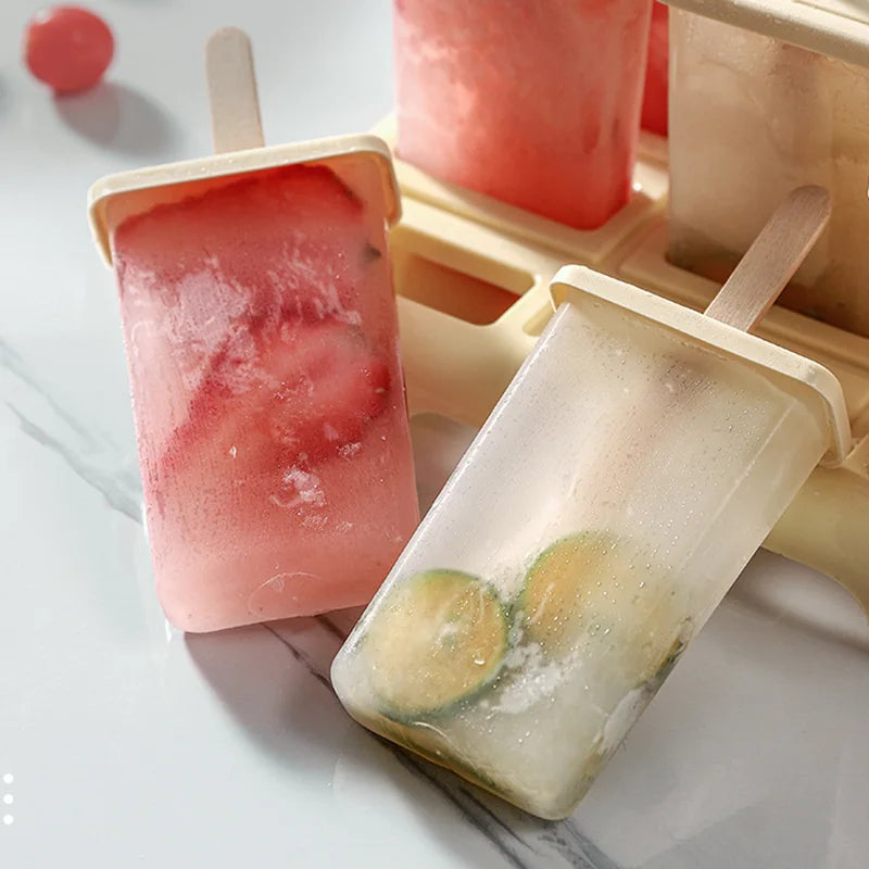 Ice Cream Popsicle Mold DIY Ice Cream Machine Homemade Ice Box with Plastic Stick Ice-lolly Mold Ice Cube Tray Kitchen Gadgets