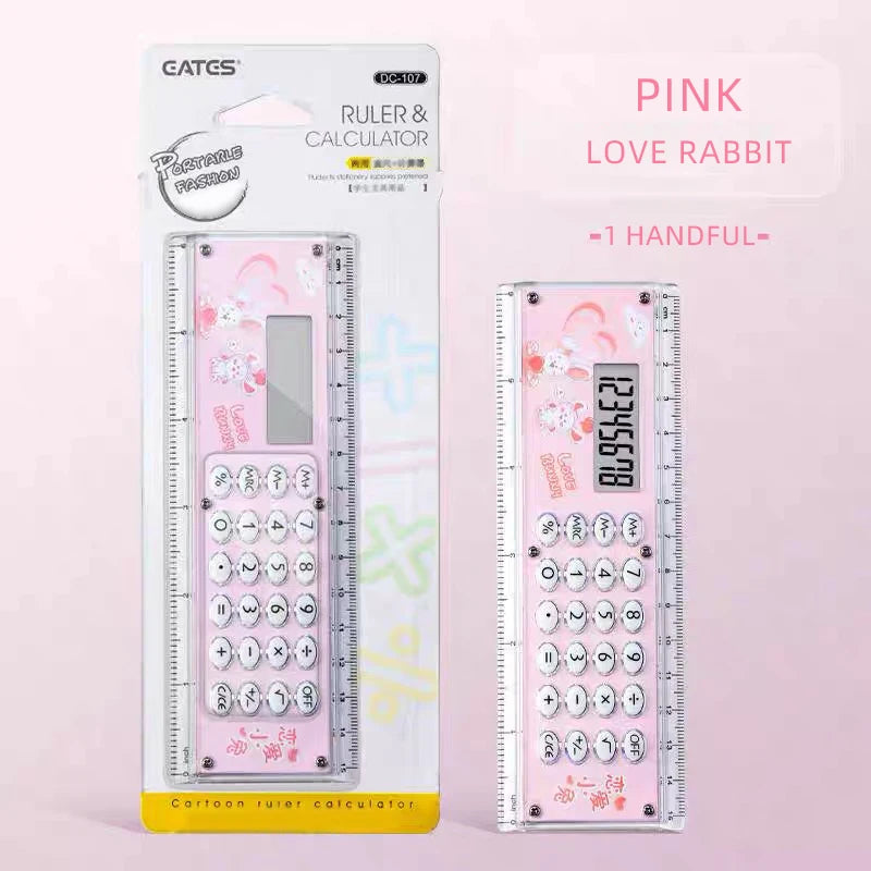 Hot Selling Ruler Calculator 8 Digits Display 15CM Scale Cute Micro Multi-function Office School Supplies