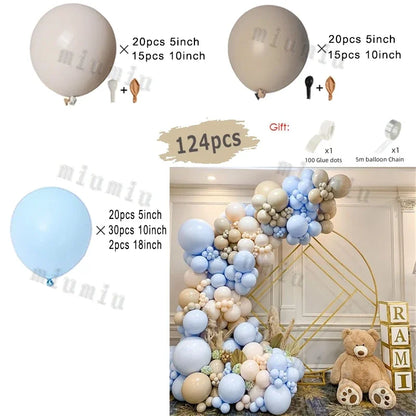 Burgundy Blue Gold Balloon Garland Arch Kit Kids for Birthday Party Decoration Baby Shower Wedding Supplies Decor Latex Balloons