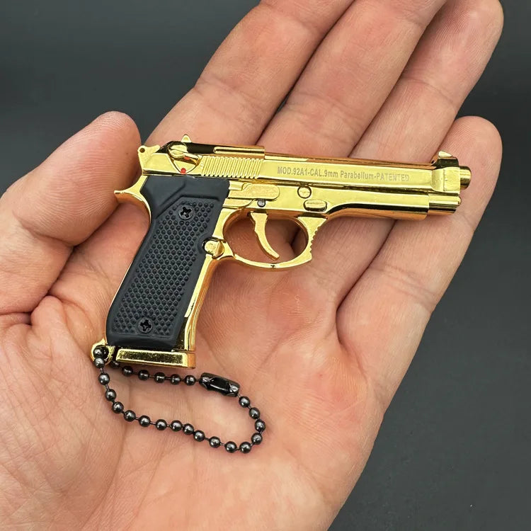 1:3 92f G34 Alloy Pistol Model Portable Keychain Bag Detachable Toy Gun Fidget Toy Fake Gun for Boy Collection Adults Gift