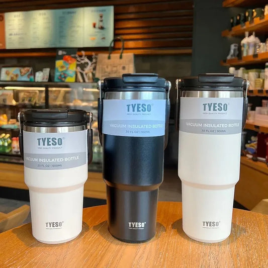 Tyeso's New Coffee Cup With Double-Layer Insulation And Cold Insulation Portable Ice Cream Cup Large Capacity Stainless Steel