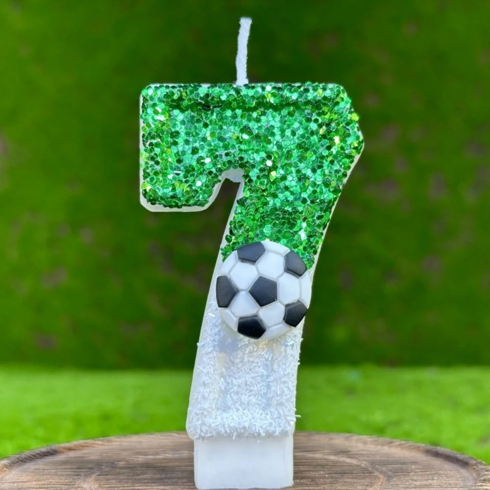 1Pc Creative Football 0-9 Digital Birthday Candle Cake Decoration