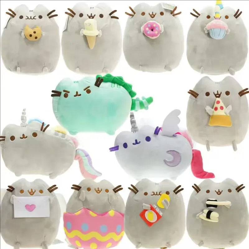 15cm Pusheenes Kids Kawaii Plushes Toys Cute Cartoon Figures The Moon Biscuits Donut Cats Bedroom Decoration Birthday Gifts New