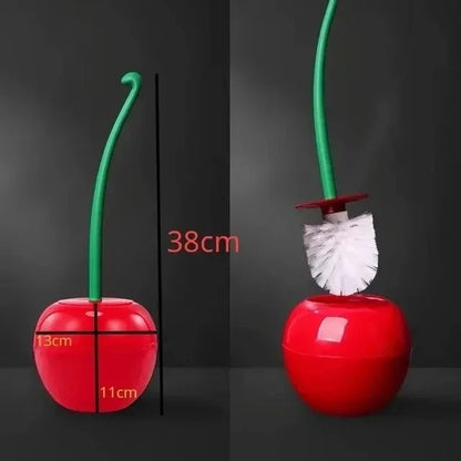 1pc Red Toilet Brush Creative Lovely Cherry Shape Lavatory Toilet Brush Holder Set Toilet Holder Bathroom Accessories