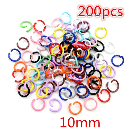 New Fashion Multi-colors Mixed Alloy Open Rings Lobster Clasp Hooks Ball Chains DIY Jewelry Making Findings Supplies