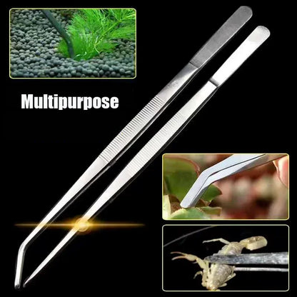 48cm Aquarium Tweezers Straight Elbow Coral Water Grass Clip Pet Shrimp Reef Tweezers Fish Tank Cleaning Tools Aquarium Supplies