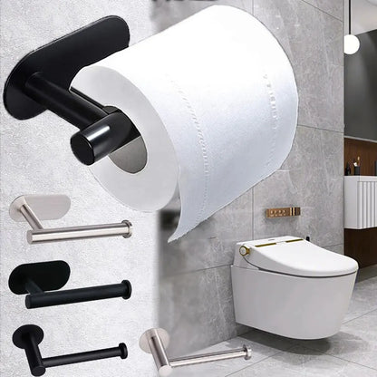 No Drilling Toilet Paper Holder Bathroom Roll Tissue Towel Dispenser Hanger Stainless Steel Napkin Storage Kitchen Accessories