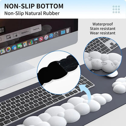 Keyboard Cloud Wrist Rest Pad,Cloud Mouse Arm Wrist Rest Cute Memory Foam Palm Rest with Non-Slip Suitable for Office Home