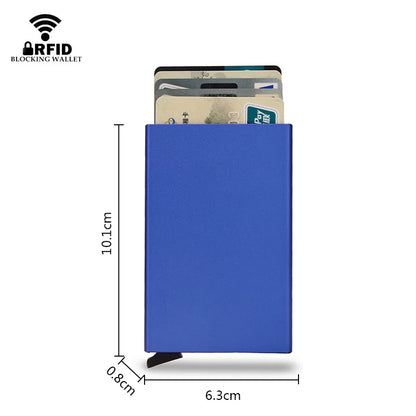 Rfid Smart Wallet Card Holder Metal Thin Slim Men Women Wallets Pop Up Minimalist Wallet Small Black Purse Vallet Walets for Men