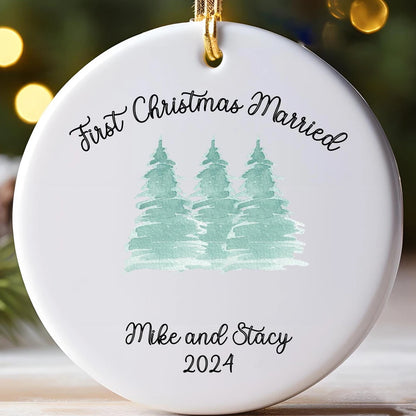 Custom Christmas Gifts Christmas Ornament Tree Decorate Keepsake Decoration Personalized Married Ornament wedding ceremony