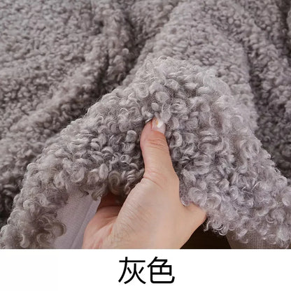 45x50cm Thickening Soft 100% Polyester Middle Sheep Roll Wool Fleece Loop Velvet Plush Fabric DIY Sewing Clothing Fabric