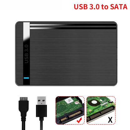 2.5" HDD Enclosure SATA to USB 3.0 External Mobile Hard Drive Case for Laptop PC 5Gbps Speed Enclosure SATA SSD HDD Storage Case