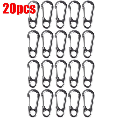 10/20/30pcs Lobster Clasp Buckle Keychian Mini Carabiners Outdoor Camping Hiking Buckles Alloy Spring Snap Hooks Keychains Tool