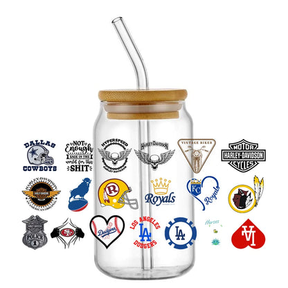 Sports Series UV DTF Transfer Sticker Rugby For The 16oz Libbey Glasses Wraps Bottles Cup Sticker DIY Waterproof