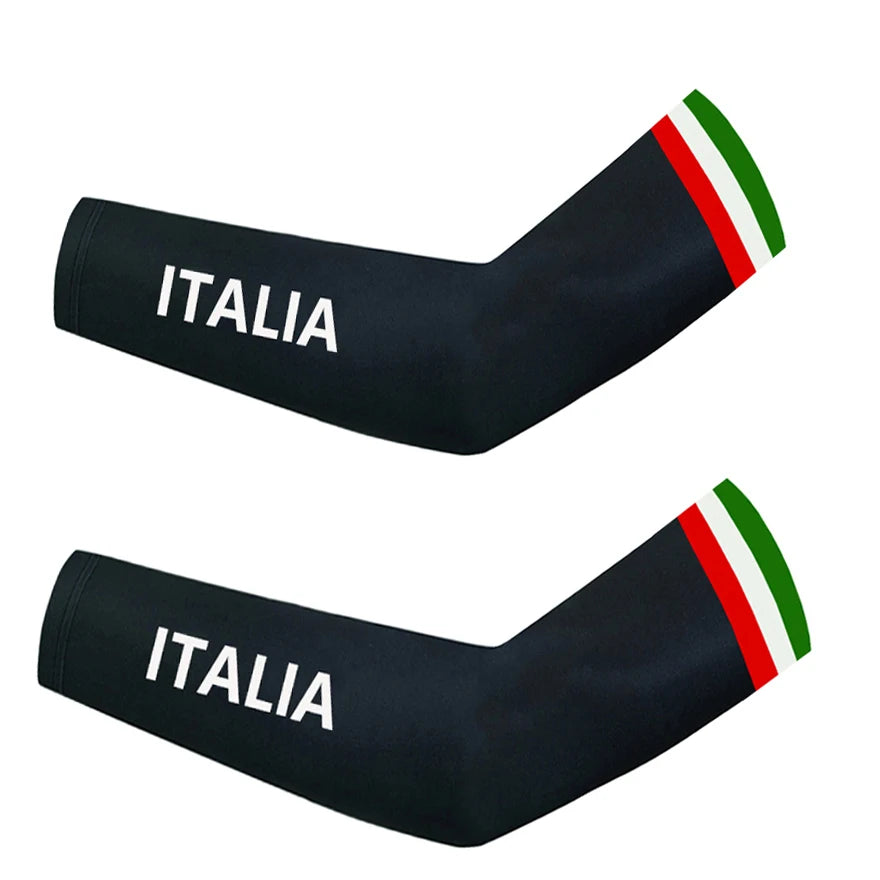 2025  FDJ TEAM ITALIA Cycling Arm Warmers Quick Dry Ciclismo Arm Protection Anti Slip Bike Accessorries Sport Sleeves