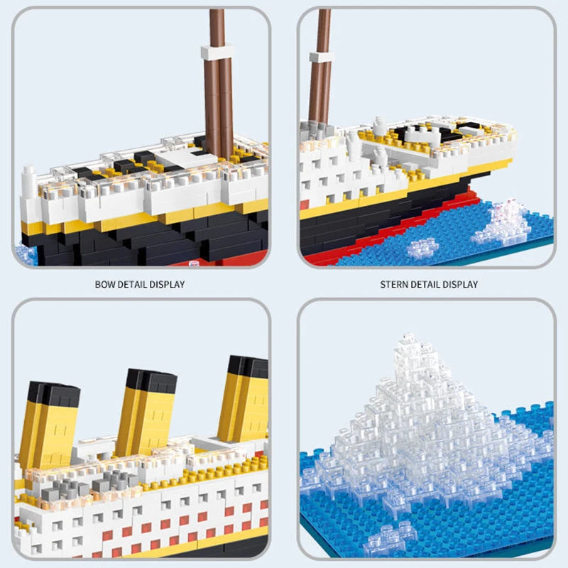 DIY Titanic Creative Luxury Iceberg Cruise Ship Boat Set City Model Building Blocks Bricks Toys For Children Birthday Gift