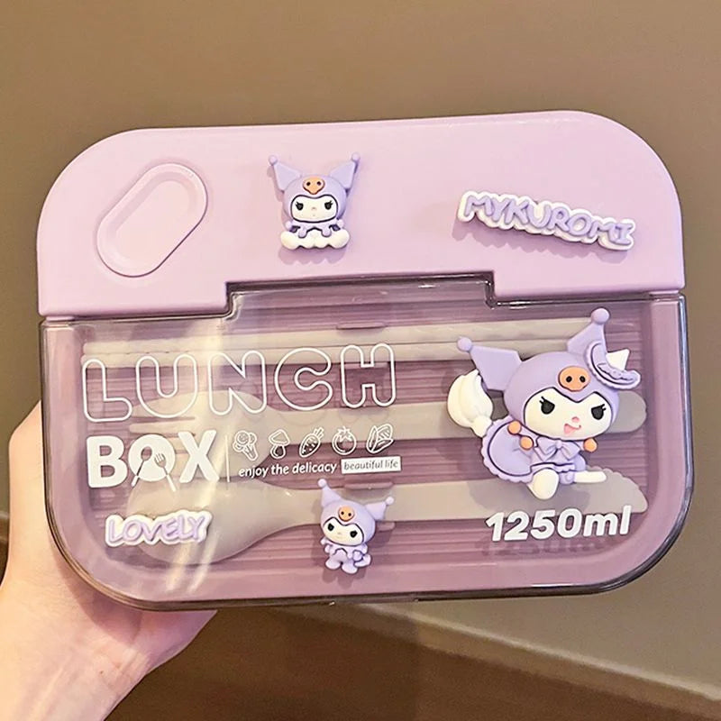 Sanrio Kuromi Large Capacity Lunch Box Cartoon Pochacco Lunch Box Portable Student Office Split Sealed Portable Lunch Box