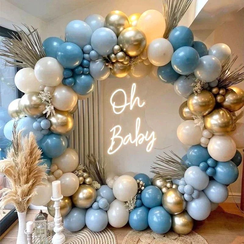 Burgundy Blue Gold Balloon Garland Arch Kit Kids for Birthday Party Decoration Baby Shower Wedding Supplies Decor Latex Balloons