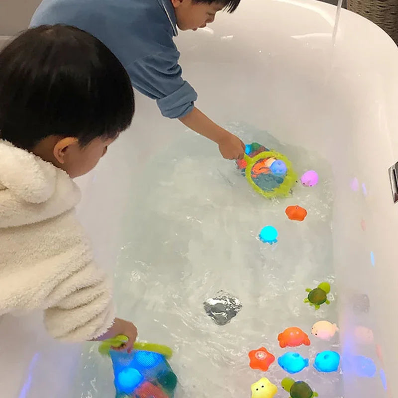 Baby Bath Toys Bathtub LED Light Up Toys Colorful Changing Waterproof Underwater Lights Bath Toys for Boys Girls Birthday Gift