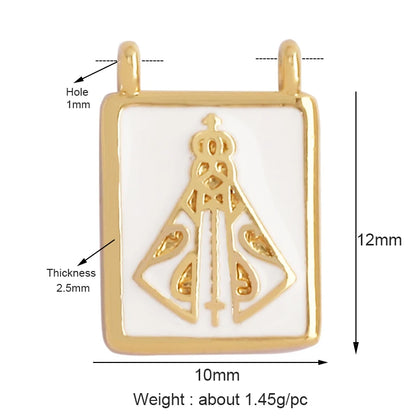 Twin Two Hole LOVE Mama Cross Religious Charm Pendant,Round Rectangle DIY Jewelry Accessories  for Necklaces Making M15