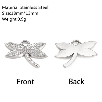 3Pcs Stainless Steel Flying Animal Bee/Butterfly/Scarab Charms for Jewelry Making 18K Plated Cute 3D Insect Pendants DIY Crafts