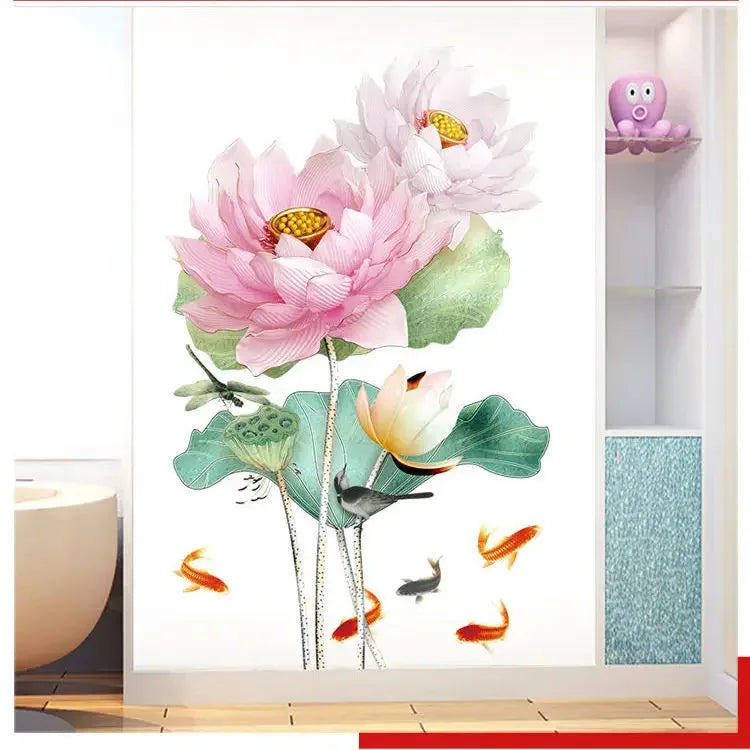 Flower Stickers Living Room Wall Background Wall Stickers Bedroom Room Wall Decoration Stickers Wallpaper Self-adhesive Stickers