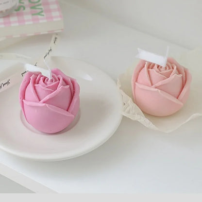 Food Grade Rose Flower Silicone Mold DIY Handmade Aromatherapy Candle Mold Clay Resin Plaster Mold Ice Cube Chocolate Cake Mold