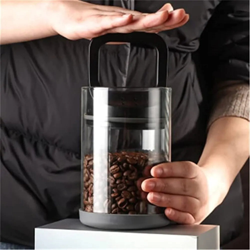 Clear Container Coffee Cans Vented and Vacuum Sealed Beans Fresh Keeping Tank Moisture Proof Storage