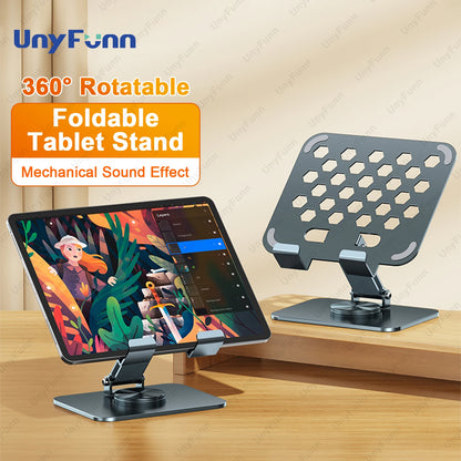 Rotary Support for Samsung Tablet Fodable Stand for iPad 360 Degree Rotating  Mechanical Sound Effect Table Stand for Laptop