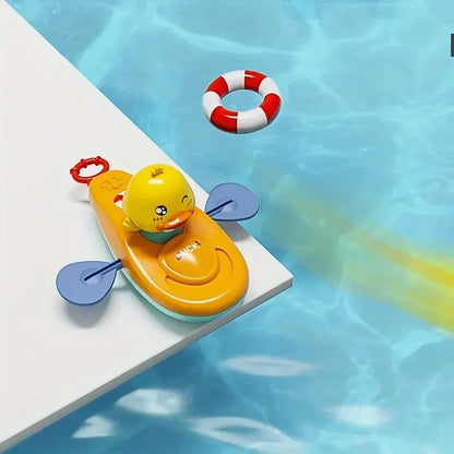 1 Pc Little Yellow Duck Kayak Toy Swimming Pool Bathroom Toy