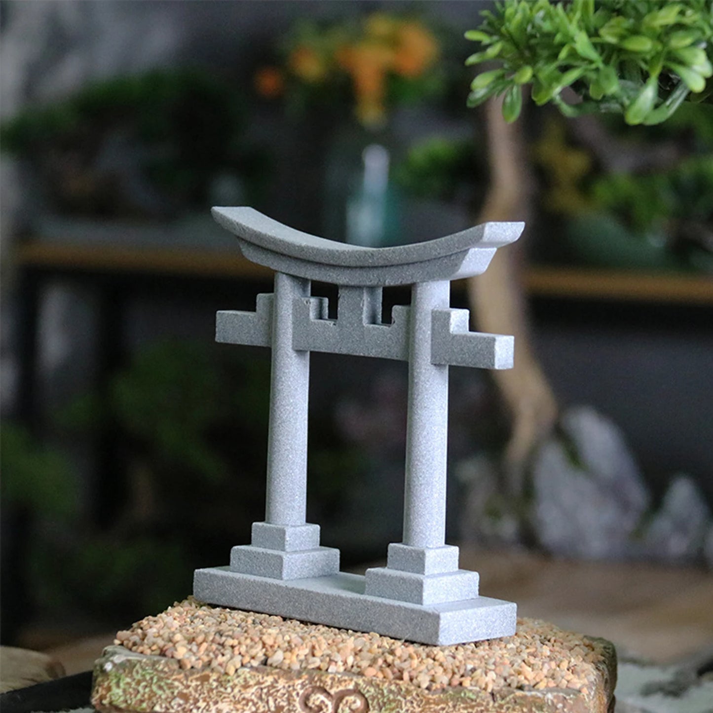 Japanese Torii Gate Miniature Statue Landscape Ornament Imitation Stone for Aquarium Decoration Landscaping Accessories