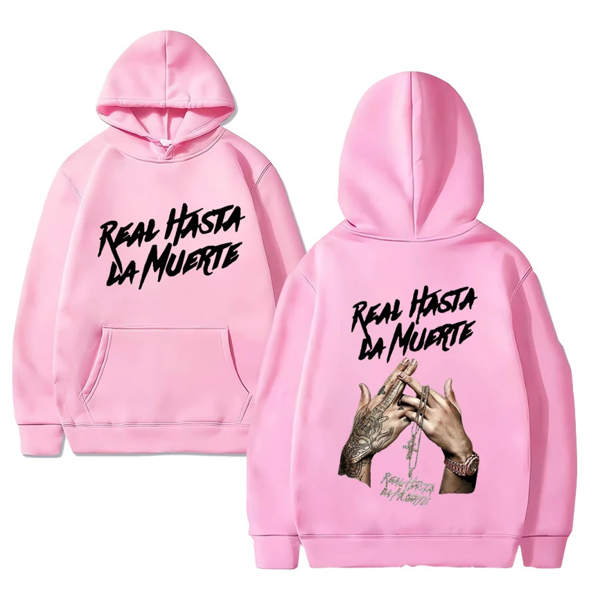 Hot sale Anuel Aa Real Hasta La Muerte Album print Hoodie Men Women vintage Casual Sweatshirt Unisex Fleece Long sleeve pullover