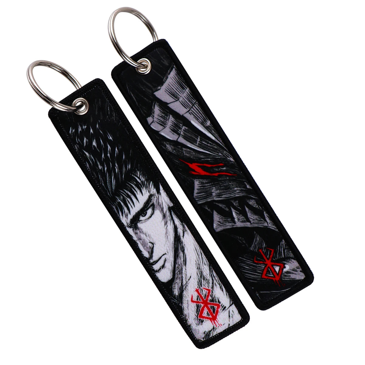 Japanese Anime Embroidery Key Fobs Manga Keychains for Women Car Key Chains Keyring Accessories Backpack Pendant Chain