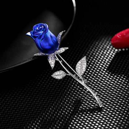 Luxury Ladies Red Rose Brooches For Women Tulip Elegant Corsage Fashion Crystal Brooch Pin Dress Accessories Jewelry Party Gifts