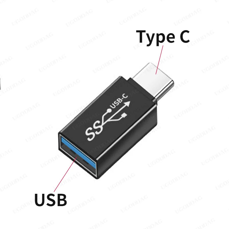 USB C to USB 3.0 Aluminum Adapter USB A 3.0 Female to 90 Degree 3.1 Type C Male Converter for Smartphone Flash Drives